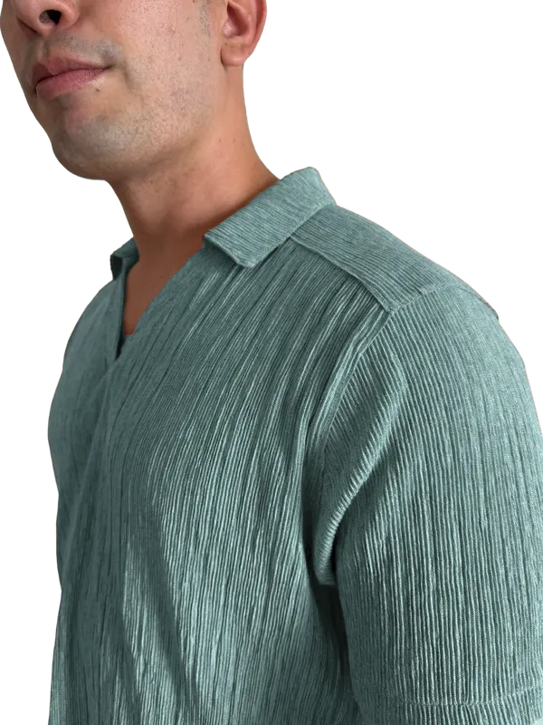 Lenor Romano Ocean Ribbed Short Sleeve Polo