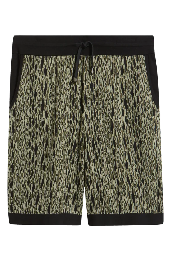Hugo Boss Jacquard Knit Drawstring Shorts Green/Black