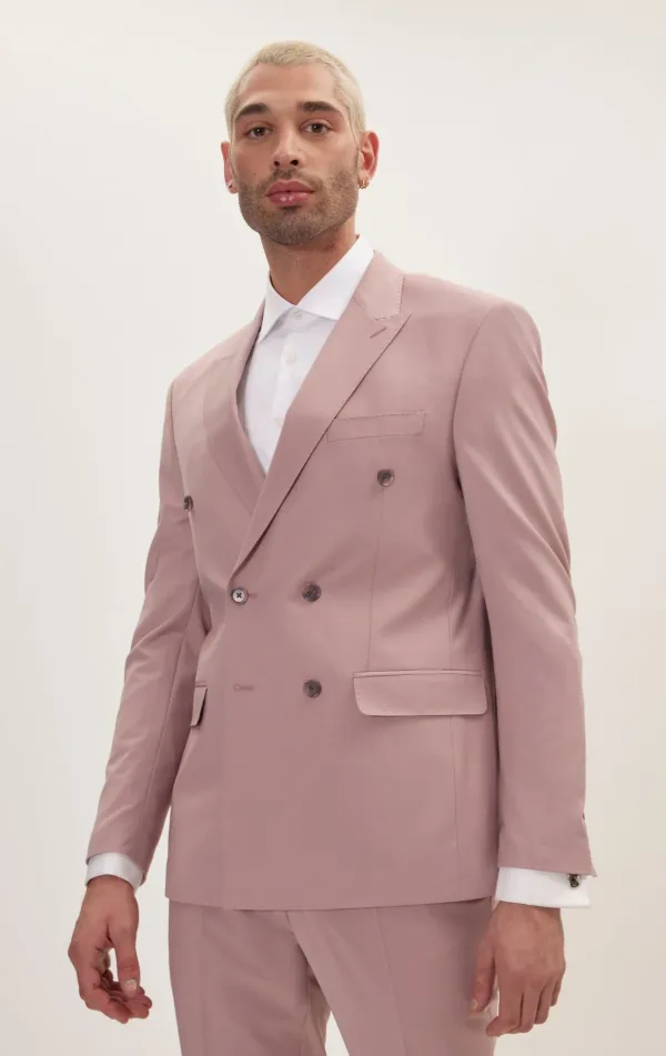 Ron Tomson Clothing Double Breasted Super 120s Suit - Blush BLUSH
