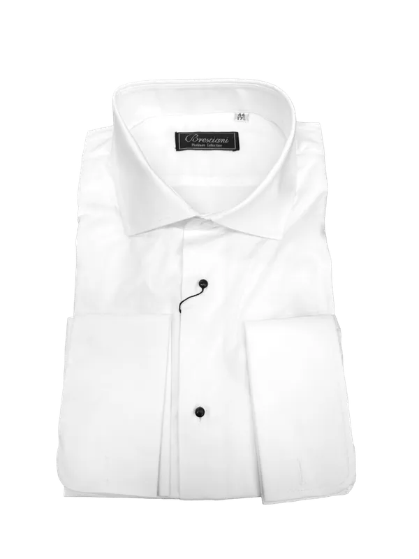 Bresciani Clothing White Dolce/Bresciani Stud Convertible Tuxedo Shirt WHITE