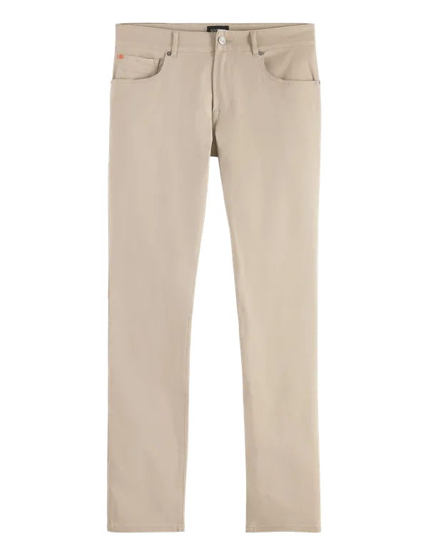 Scotch & Soda Ralston- cotton-blend twill regular slim fit 5-pocket pant MED BEIGE