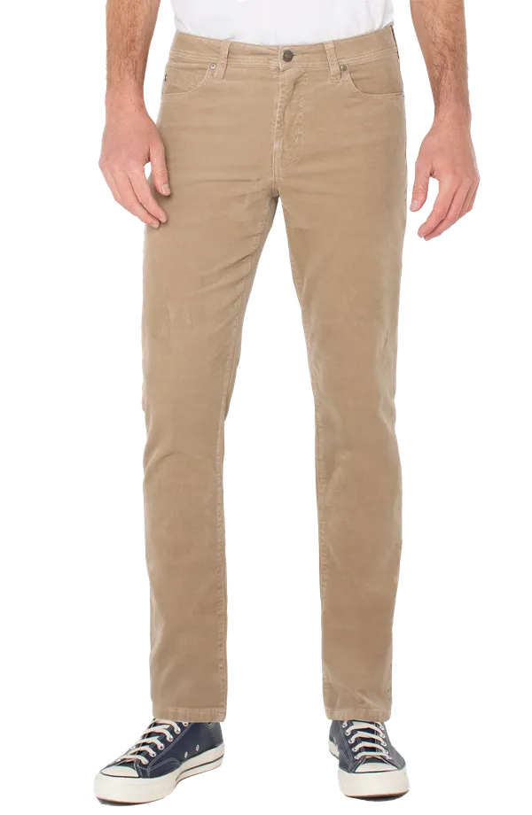 LIVERPOOL JEAN CO Kingston Modern Straight Corduroy- Khaki Khaki