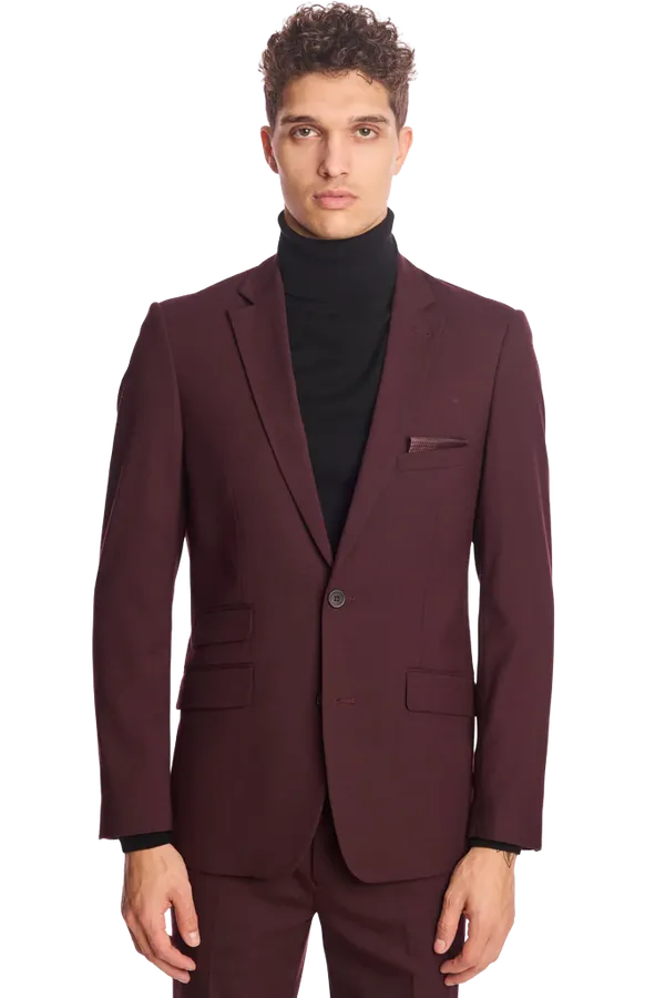 PAISLEY & GRAY Dover Notch Jacket - Wine Slim Fit