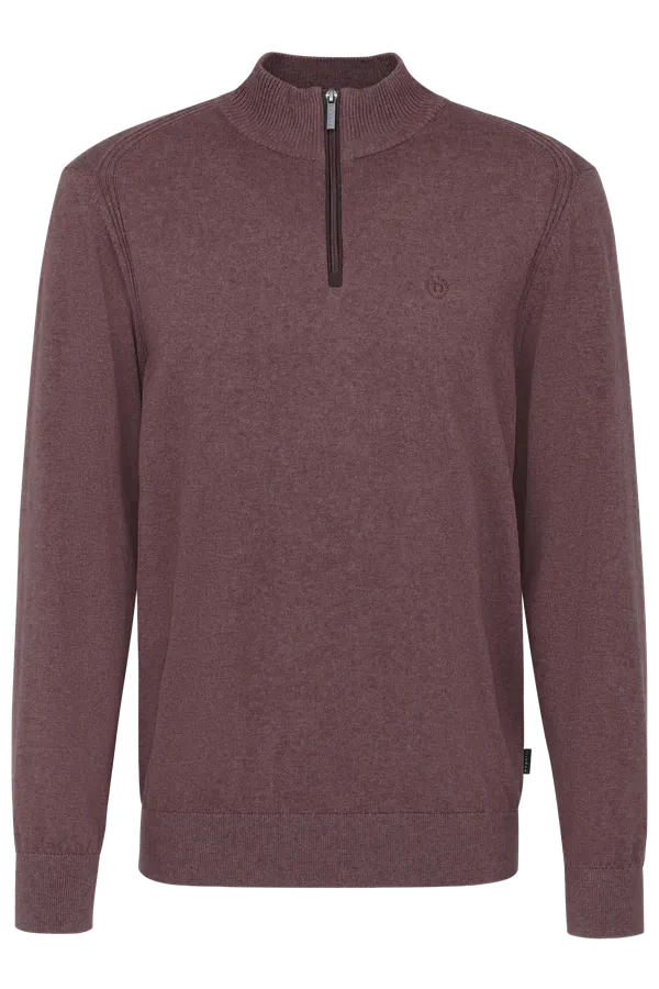 Bugatti Clothing Cashmere Blend Zip Sweater - Wine Wine