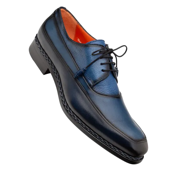 Mezlan Shoes Bowery Calf/Deer Derby Blue