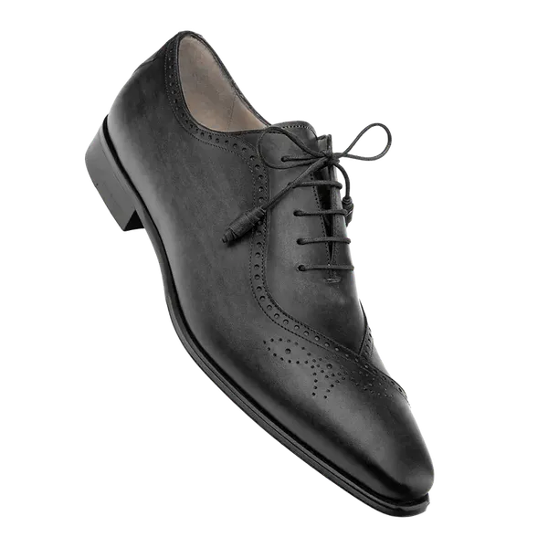 Mezlan Shoes Gasset Wing Tip Oxford BLACK