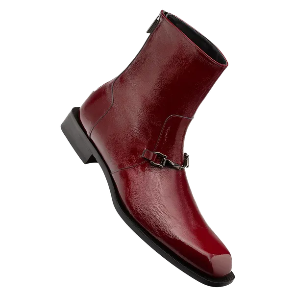 Mezlan Shoes Buscemi Hi-Shine Ornament Boot Bugundy