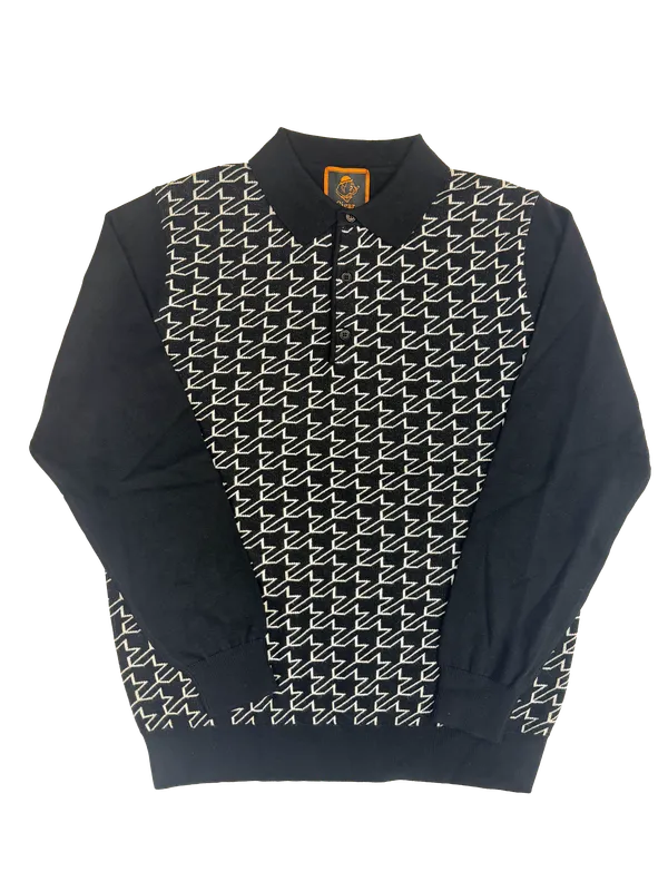 Cigar Couture Wool Blend Buttoned Sweater Black