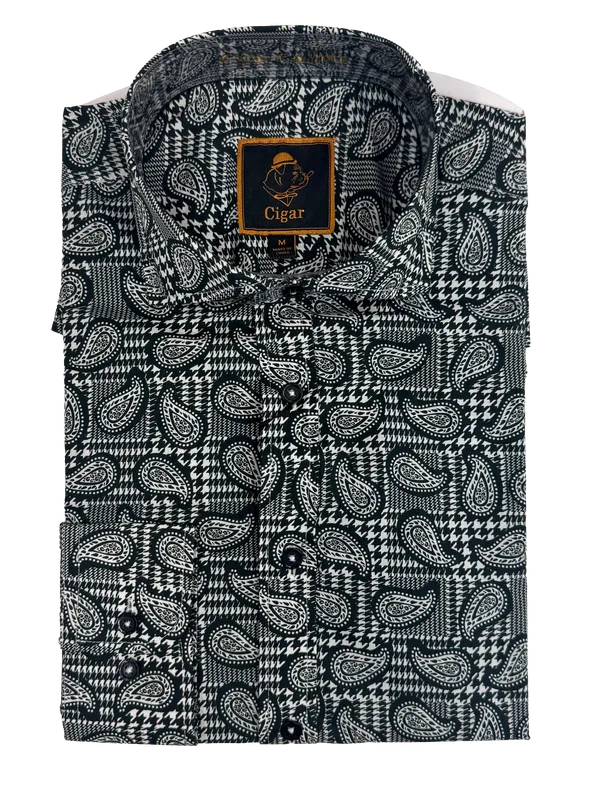 Cigar Couture Knit Dress Shirt Black