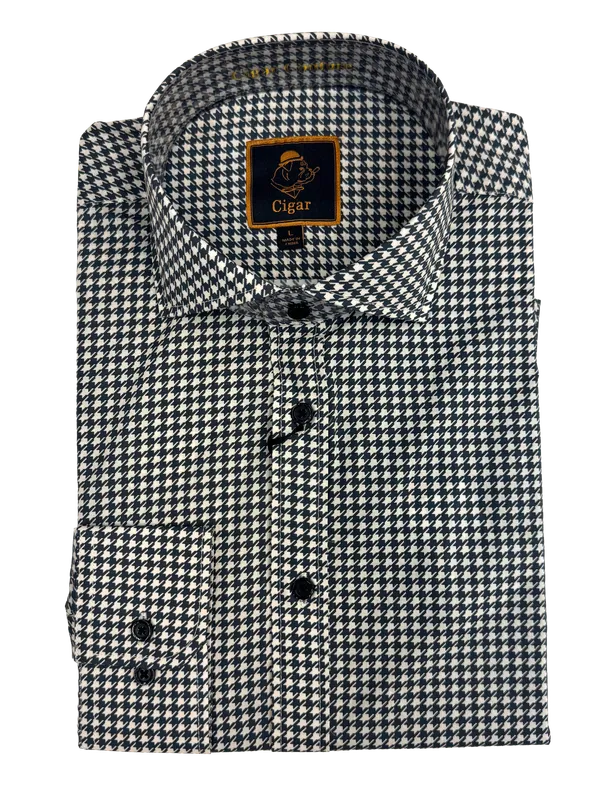 Cigar Couture Knit Dress Shirt Charcoal