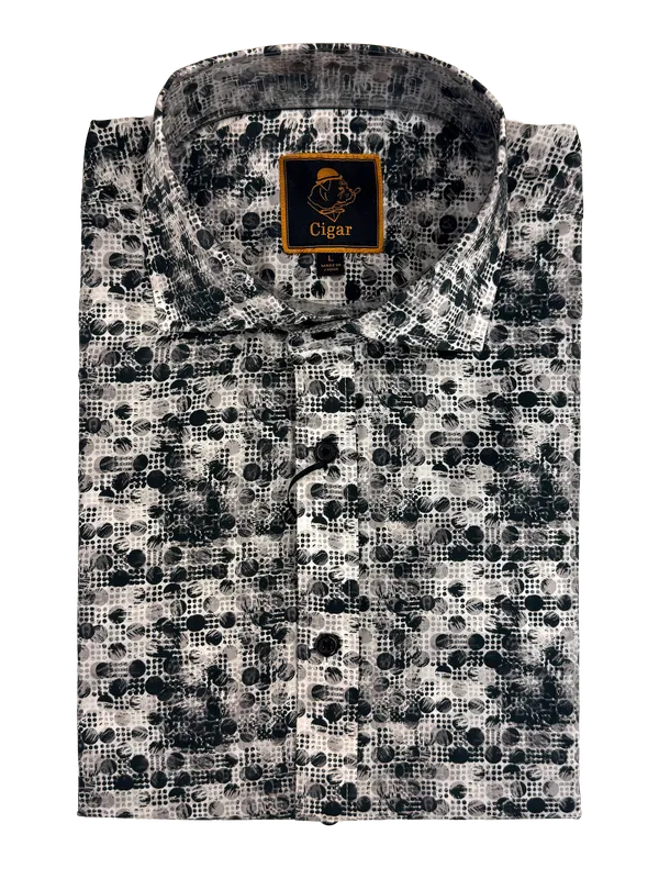 Cigar Couture Knit Dress Shirt Black/multi