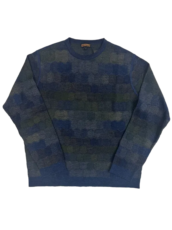 Lenor Romano Merino Jacquard Sweater Blue Green