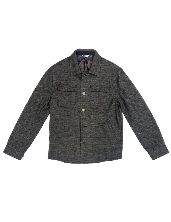 Richard Choi Patterned Shirt Jacket black/tan