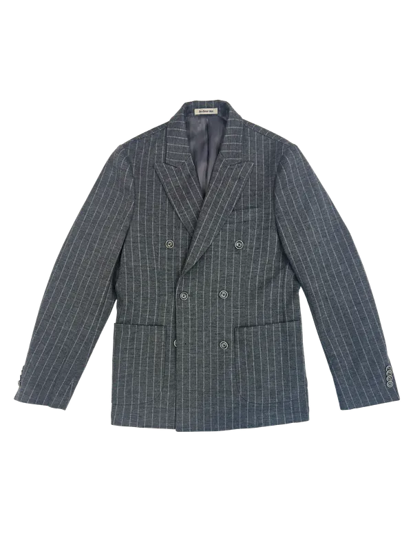 Richard Choi Wool Blend db Jacket Grey Stripe