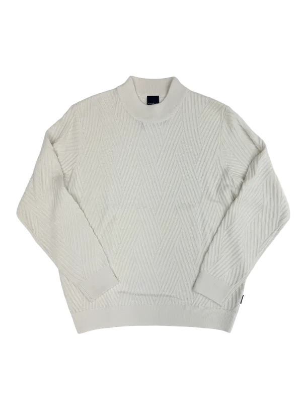 Bugatti Clothing Moc Neck Sweater Off-White