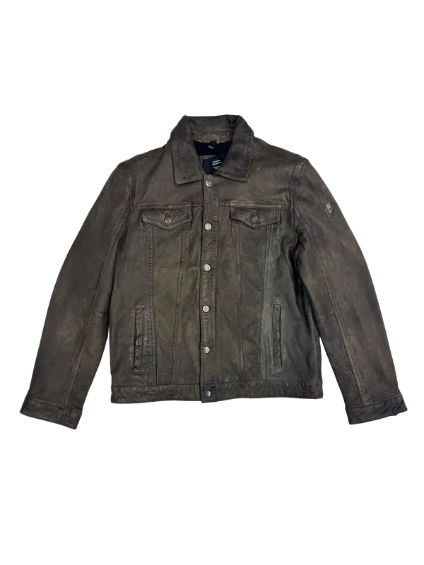 Mauritius Leather Geoff Leather Jean Jacket elephant