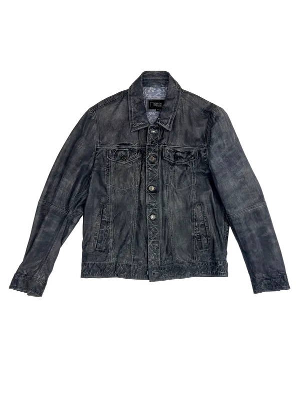 Missani Leather Leather Jean Jacket - Charcoal CHARCOAL