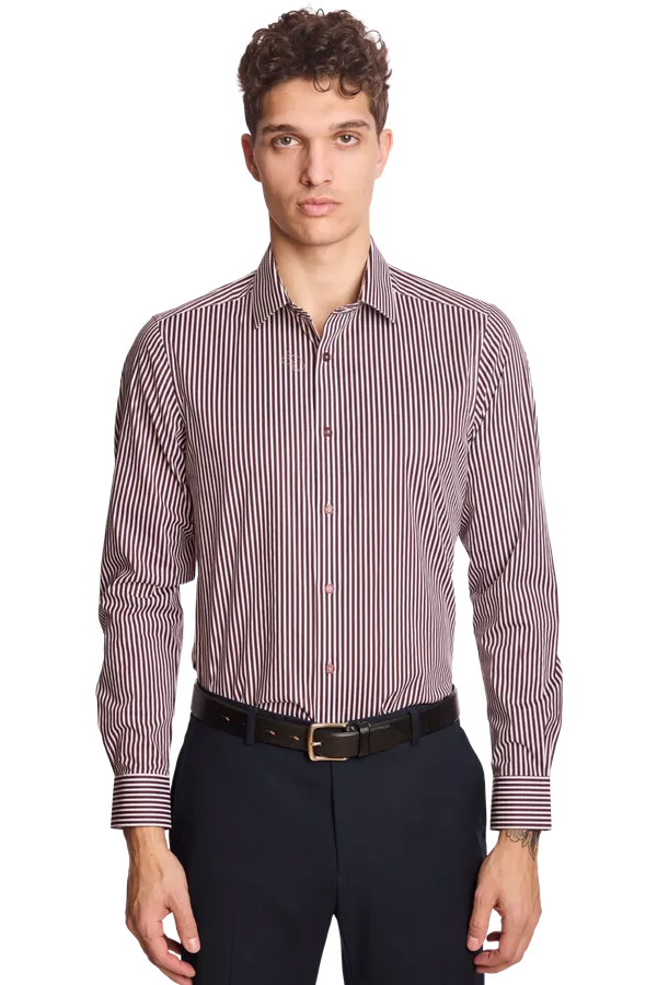 PAISLEY & GRAY Samuel Spread Collar Shirt Burgundy