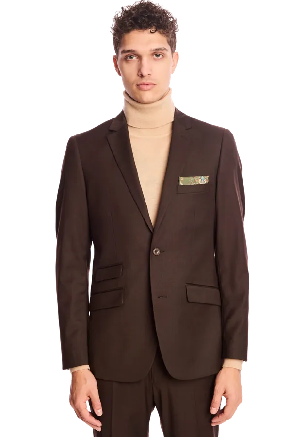 PAISLEY & GRAY Dover Notch Jacket - Chocolate Slim Fit