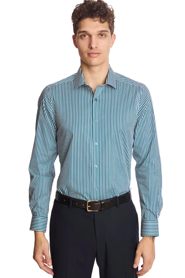 PAISLEY & GRAY Samuel Spread Collar Shirt Green