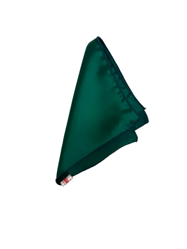 CARROT & GIBBS Silk Pocket Square - Forest Green