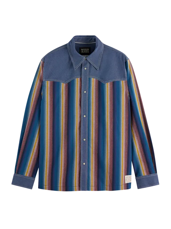 Scotch & Soda Multicolor Stripe Western Shirt Denim