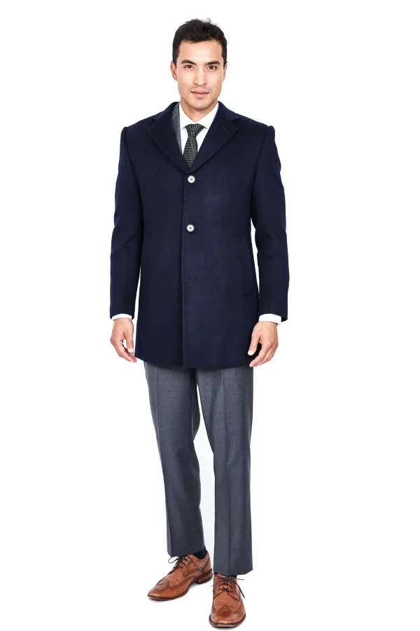 Bresciani Clothing Wool & Cashmere Overcoat - Navy NAVY