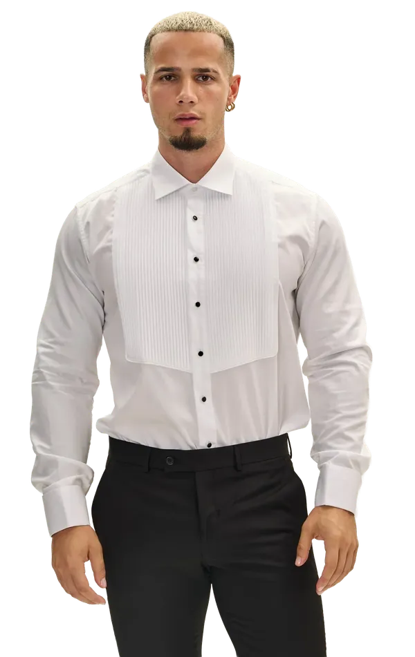 Ron Tomson Clothing Pleated Classic Formal Shirt undefined