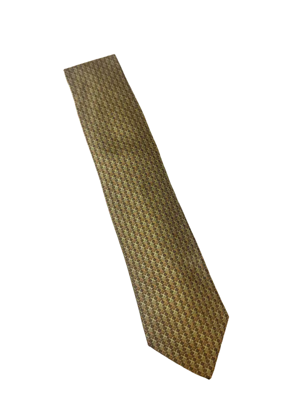 Ruth Graves Designs Solid Silk Tie - Gold Houndstooth