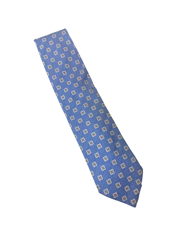 Ruth Graves Designs Solid Silk Tie - Light Blue Patterned