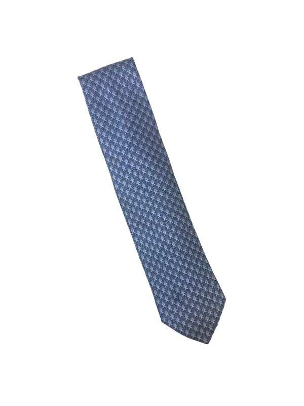 Ruth Graves Designs Solid Silk Tie - Blue Houndstooth