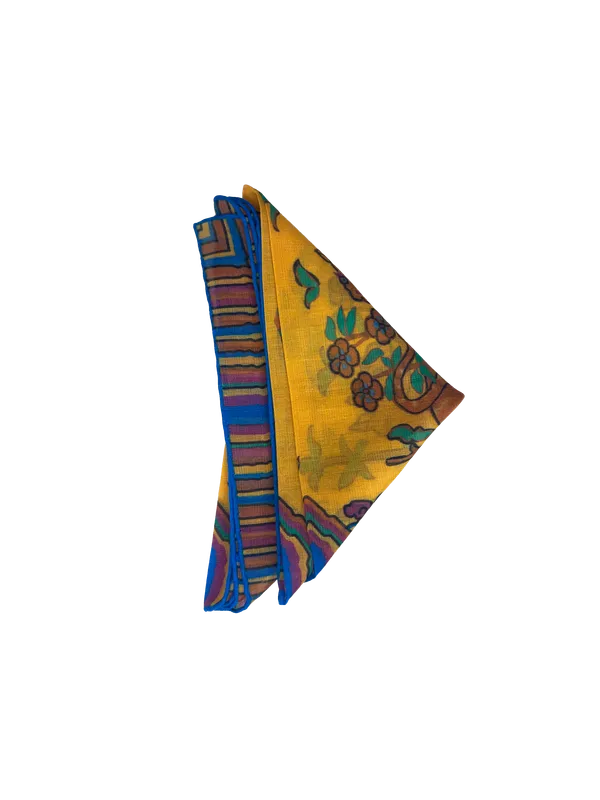 Ruth Graves Designs Cotton Cashmere Pocket Square - Orange