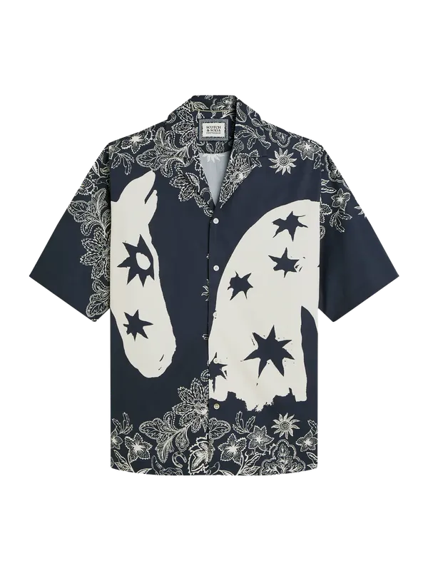 Scotch & Soda Printed Lyocell Short Sleeve Shirt