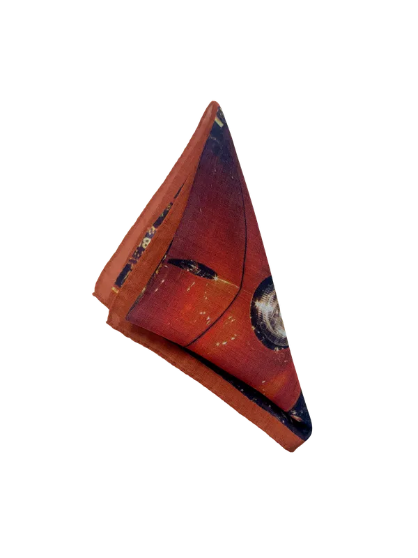 Ruth Graves Designs Silk Blend Pocket Square - Red Car