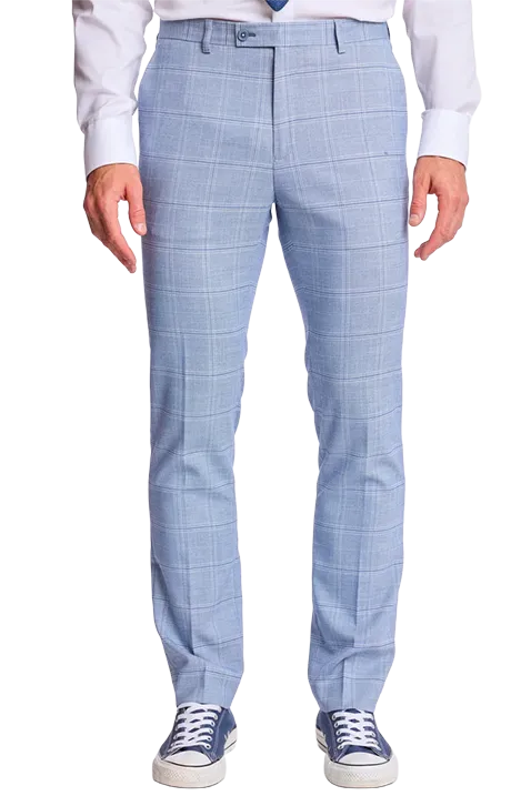 PAISLEY & GRAY Downing Pants - Blue White Check Blue/White Check
