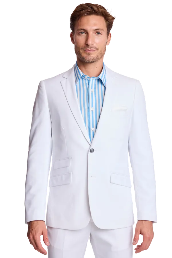 PAISLEY & GRAY Dover Notch Jacket - White Sharkskin Slim
