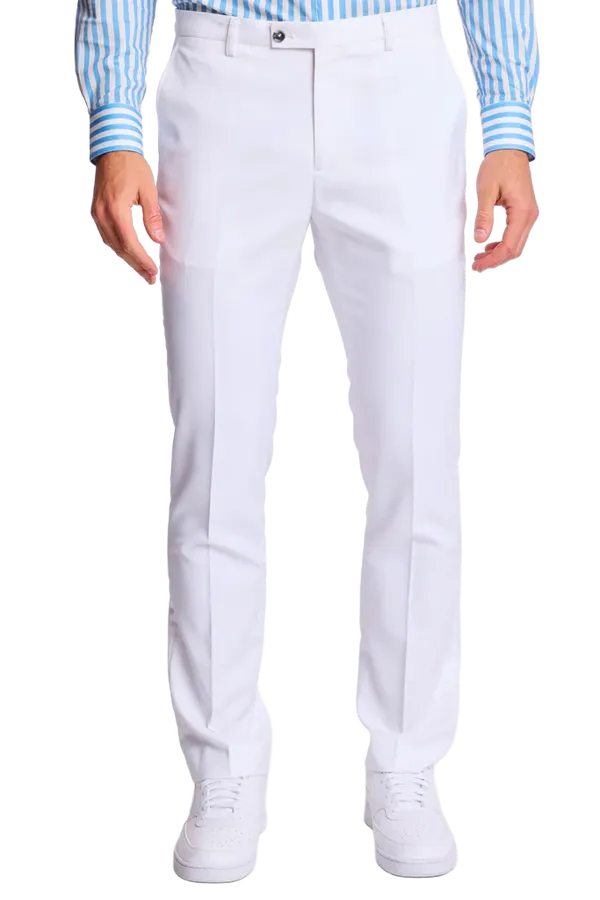 PAISLEY & GRAY Downing Pants - White Sharkskin Slim