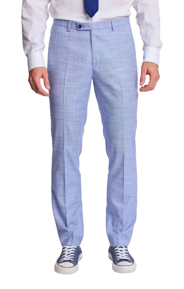 PAISLEY & GRAY Downing Pant - Blue White Pinstripe slim