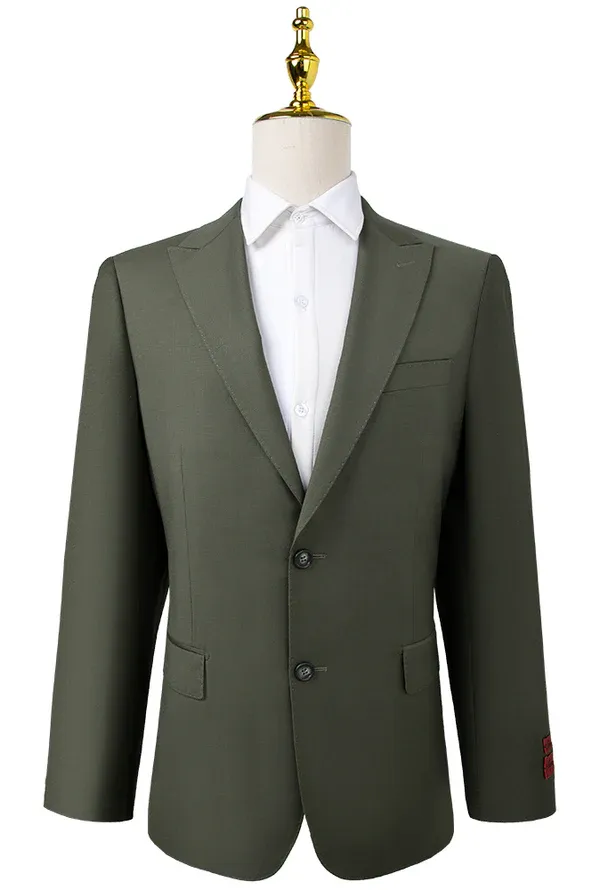 Bresciani Clothing Olive Green Suit Green