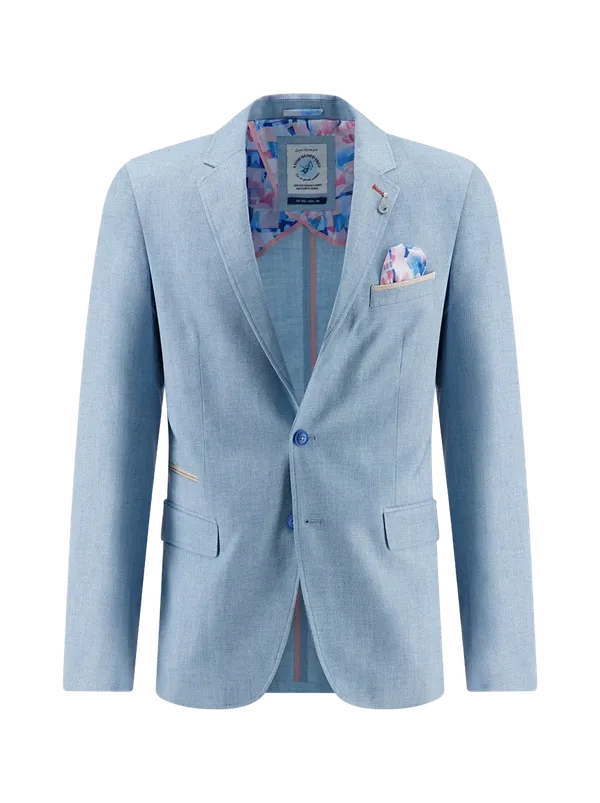 A Fish Named Fred Blazer Linen Look- Aqua AQUA