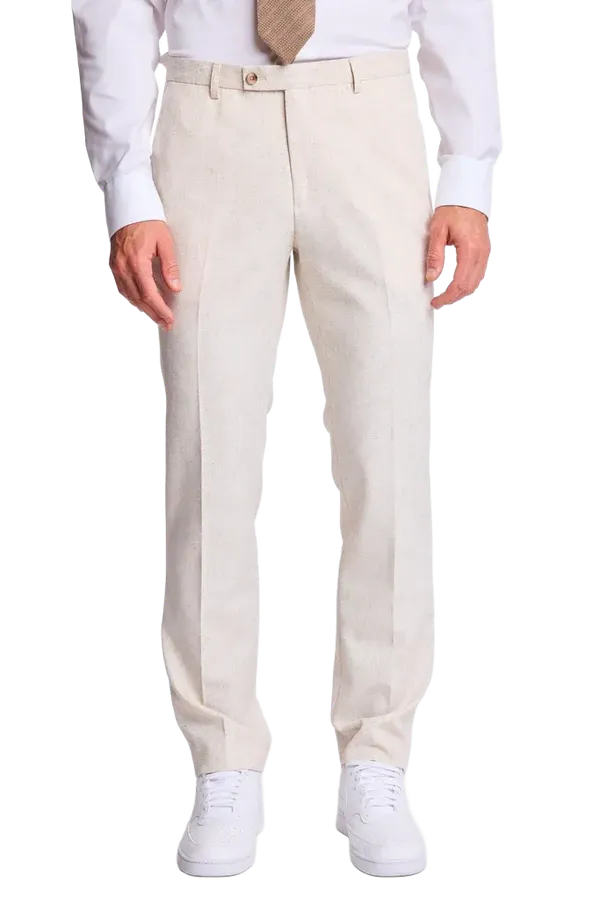 PAISLEY & GRAY Downing Pants - Oat Linen Blend Slim
