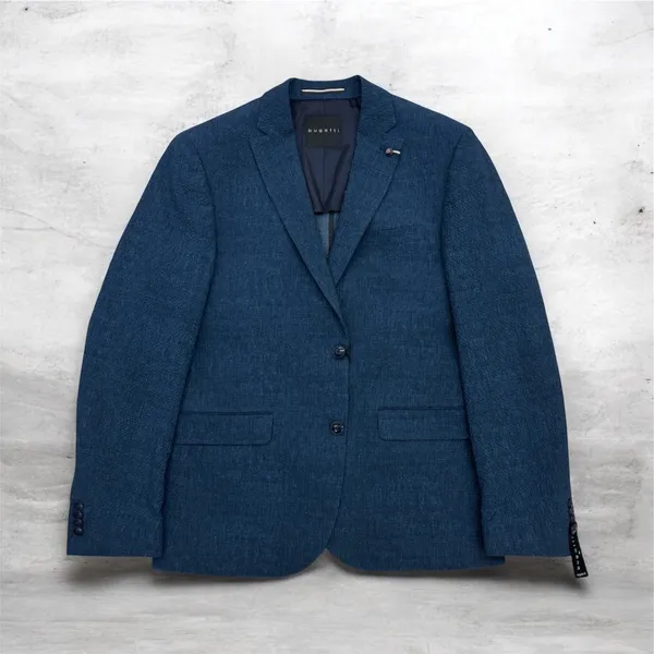 Bugatti Clothing Jacket with lapel collar and stretch function- Blue BLUE