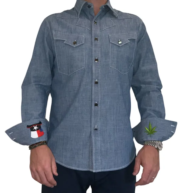 Stock Collection "Willie" Dress Shirt- Indigo