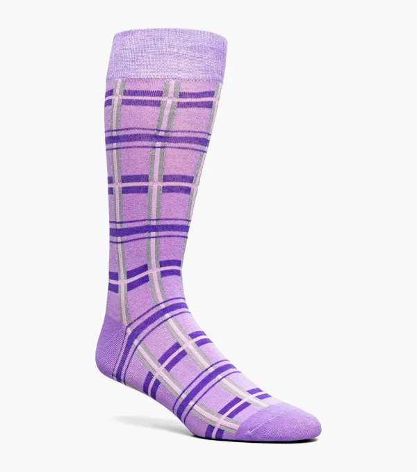 Bruno Piatelli Geometric Lines Dress Sock- Purple PURPLE