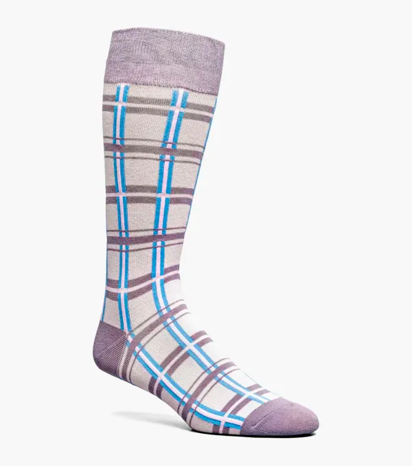 Bruno Piatelli Geometric Lines Dress Sock- Pink/Grey PINK/GREY
