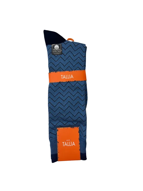 Bruno Piatelli Classic Chevron Dress Socks- Blue BLUE