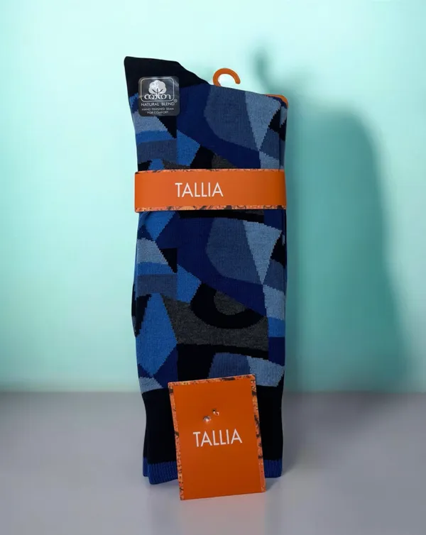 Bruno Piatelli Abstract Dress Socks- Blue BLUE