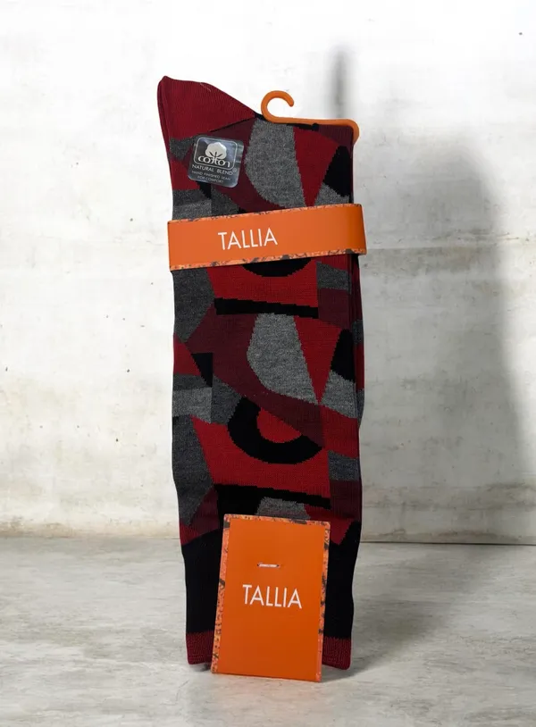 Bruno Piatelli Abstract Dress Socks- Red RED