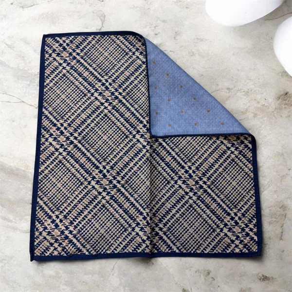 Bruno Piatelli Dual Design Handkerchief- Beige/Navy BEIGE/NAVY