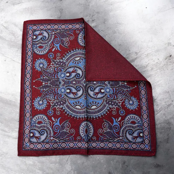 Bruno Piatelli Paisley Print Handkerchief- Burgundy BURG